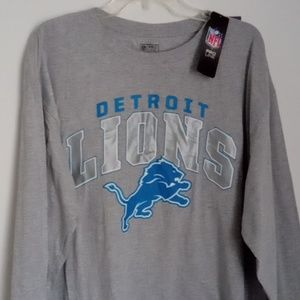 NEW NFL Pro Line | Detroit Lions Long Sleeve Shirt Mens XL Tall Grey,Blue